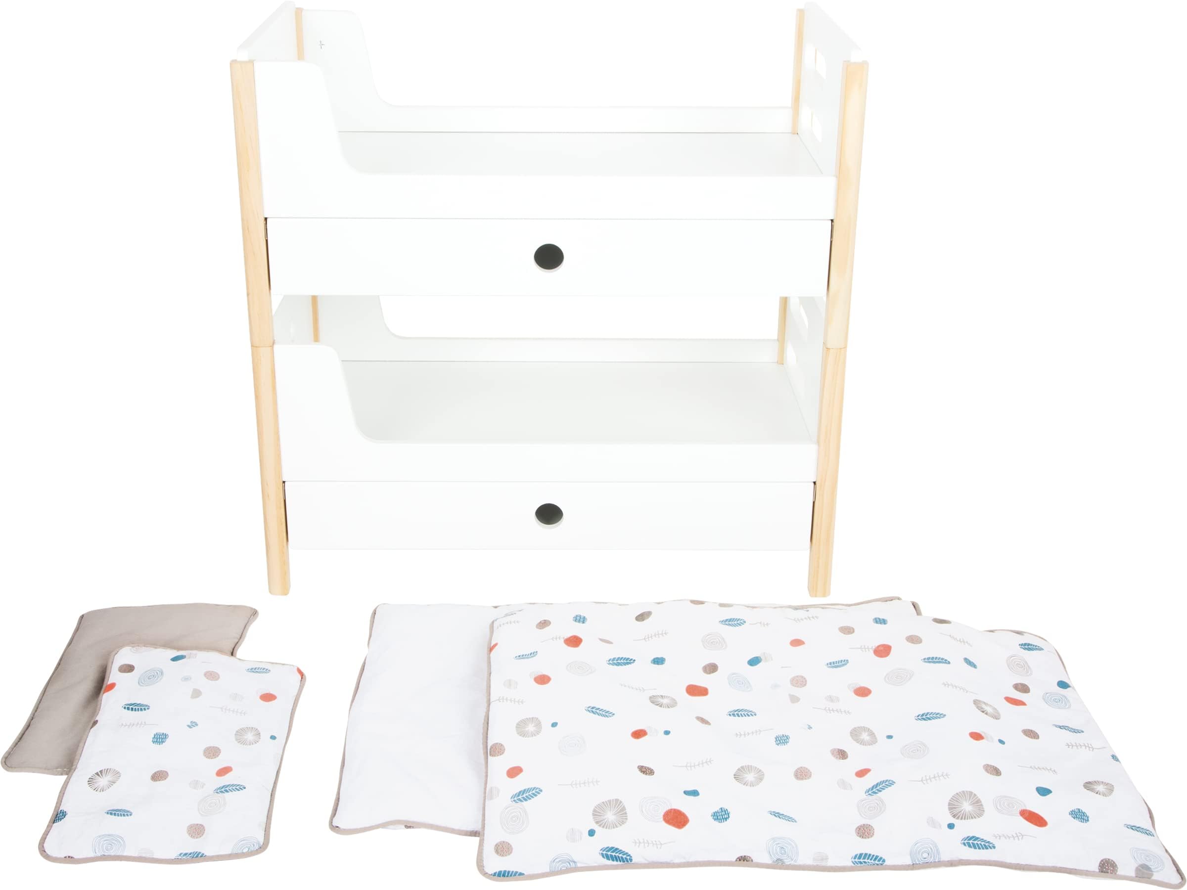 Small Foot Small Foot-11811 Cama litera de muñecas Little Button, Caja para Guardar Accesorios, a Partir de los 3 años de Edad. Toys, Color Blanco, Klein (11811)