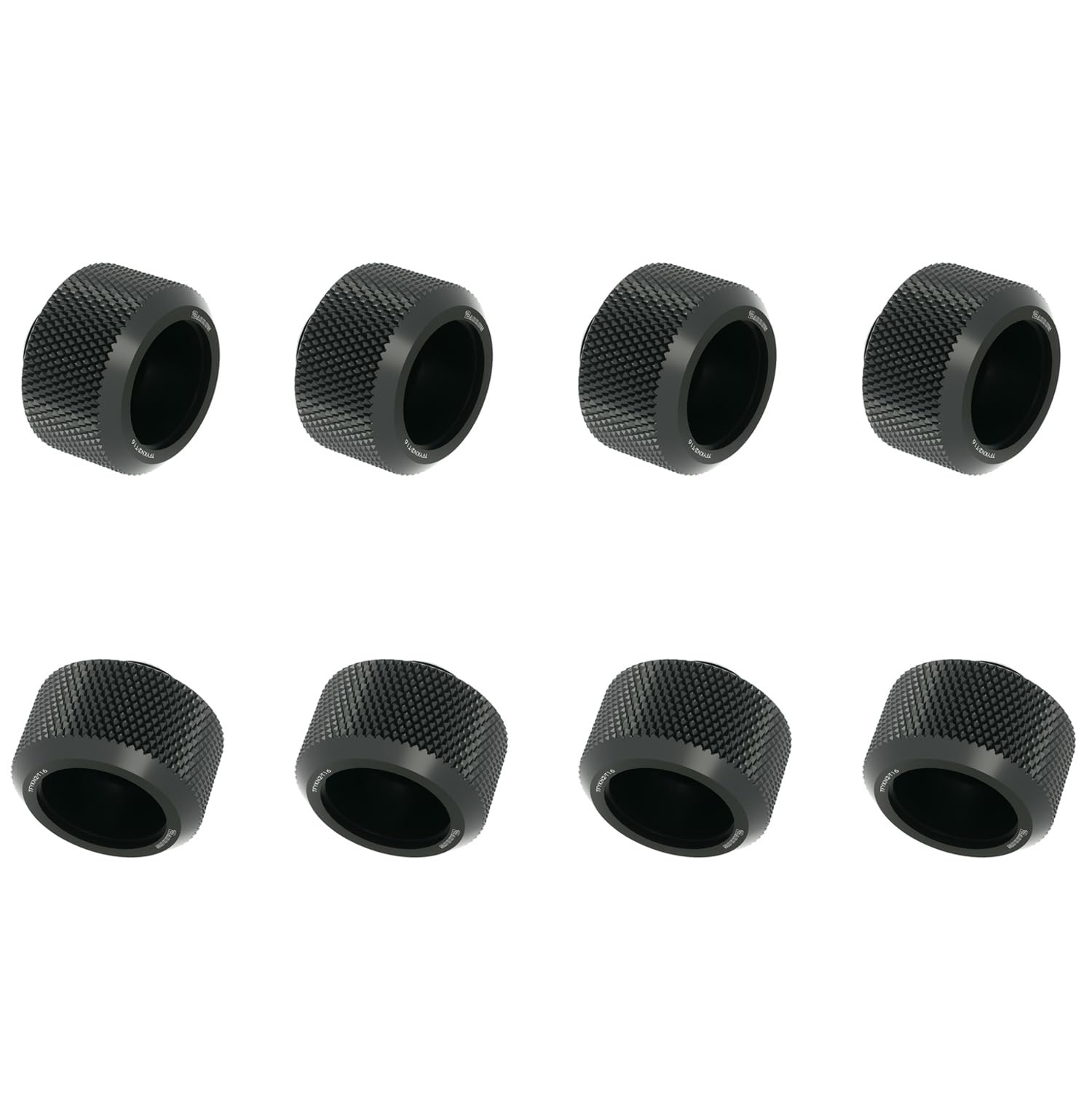 Barrow G1/4" Thread Anti-Off Fittings for OD 16mm Rigid Tubing, Compression Copper Fittings for Hard Tube with O-Rings, PC Water Cooled Hard Tubing Connectors (Black,8-Pack)