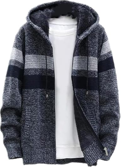 Amazon.com: Chaqueta con capucha para hombre, de punto, para otoño,  invierno, ropa de abrigo gruesa : Ropa, Zapatos y Joyería