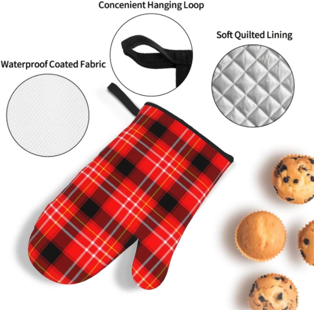 Oven Mitts and Pot Holders Set 4pc Heat-Resistant Gloves and Pot Holders