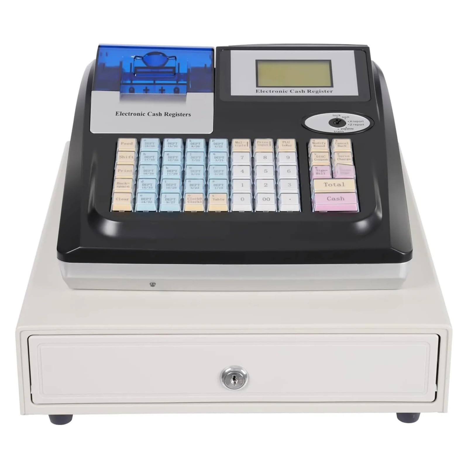 Jhxhfjxz One Color Electric Cash Register, 48 Keys Cash Register Till With Drawer, Led Commercial Cash Register For Retail/Restaurant/Start-Ups Use Versatile Usage