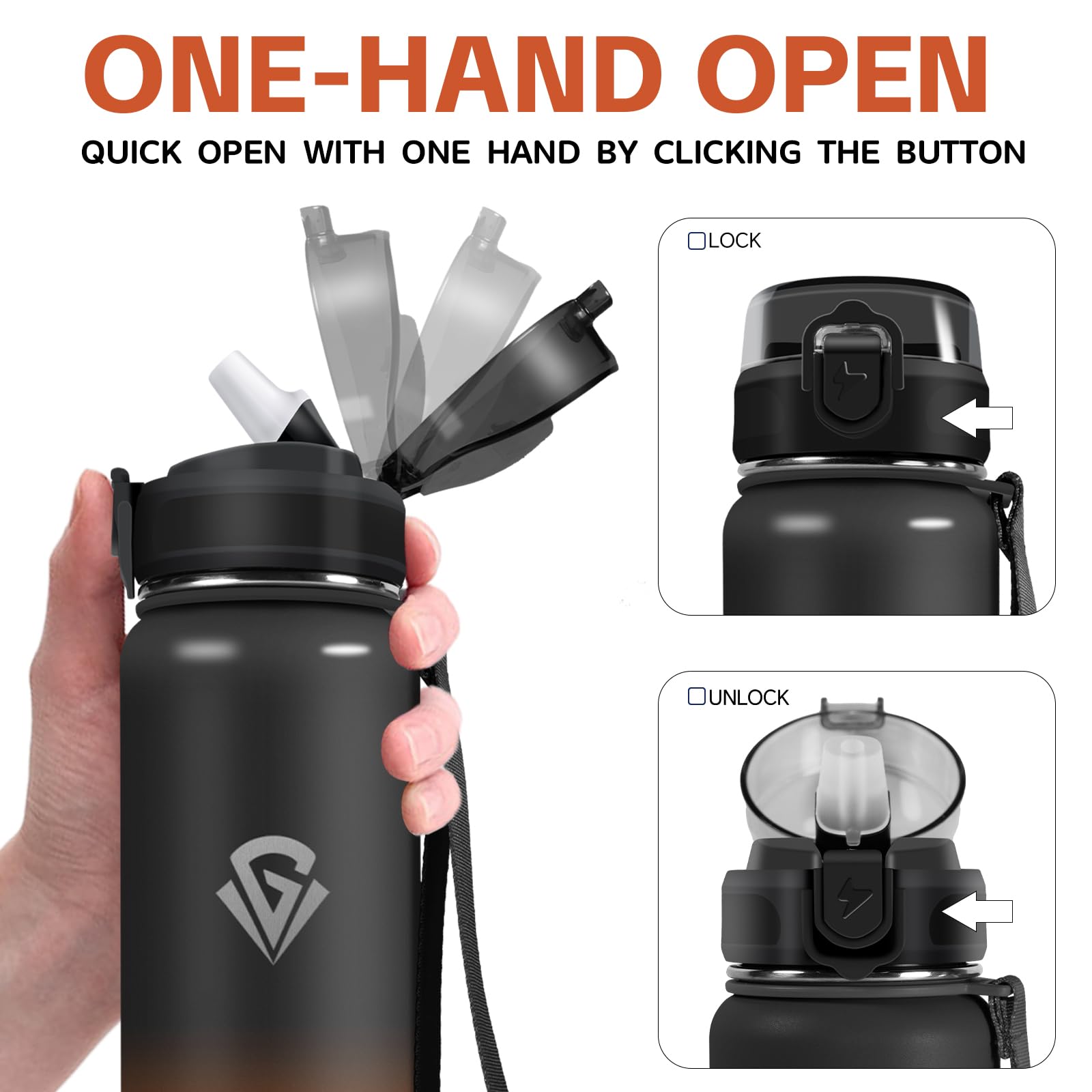 Grsta Stainless Steel Drinking Bottle, 1 Litre, Leak-Proof Thermos - View #10
