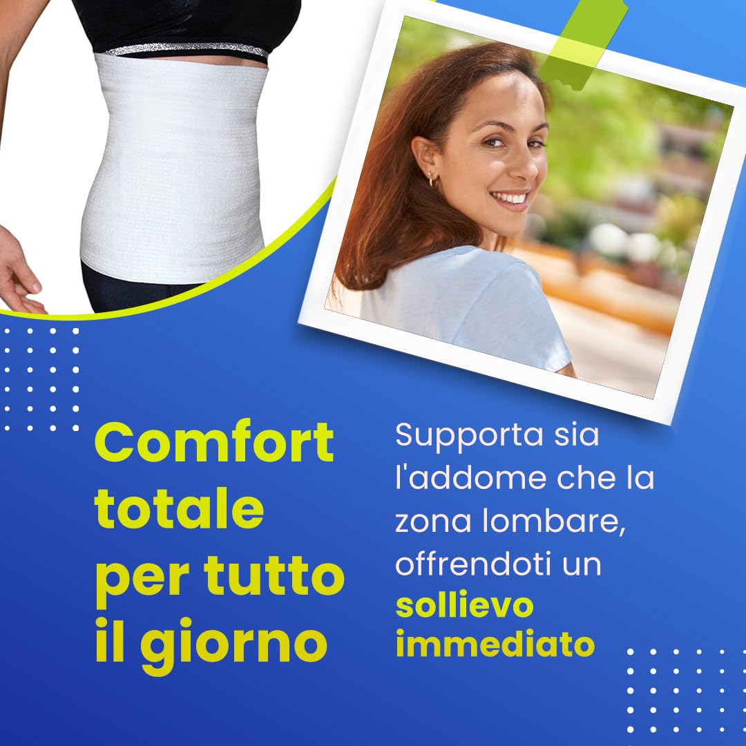 BODYPERFECT Ceinture Lombaire élastique en Coton et Laine Thermique Unisexe Made in Italy