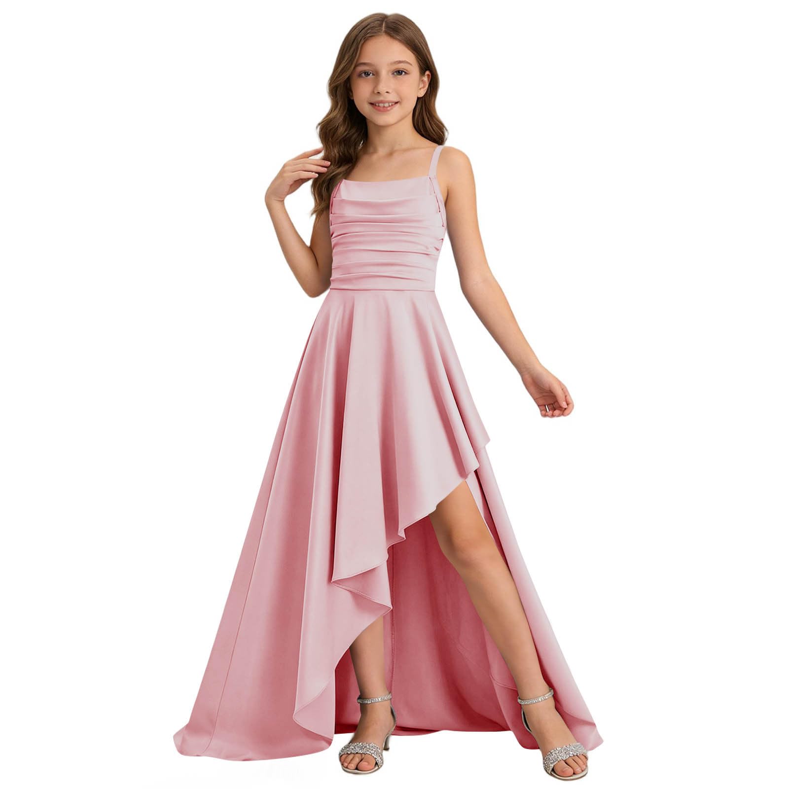 XINYUNZU Kleider Mädchen A-Linie Kleid Festlich Leichte Sommerkleid Lang Trägerkleid Abendkleider Festliches Mädchenkleider Ballkleid Freizeitkleid Kinder Cute Dress Girl Elegante Kinderkleider - 3