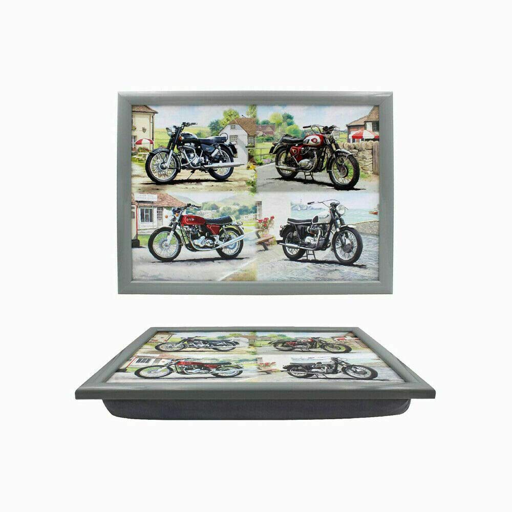 Tamersgifts Cushioned Laptrays Lap Tray TV Dinner Bean Bag Padded Cushion Gift (Motorbike Laptray) โ image 1