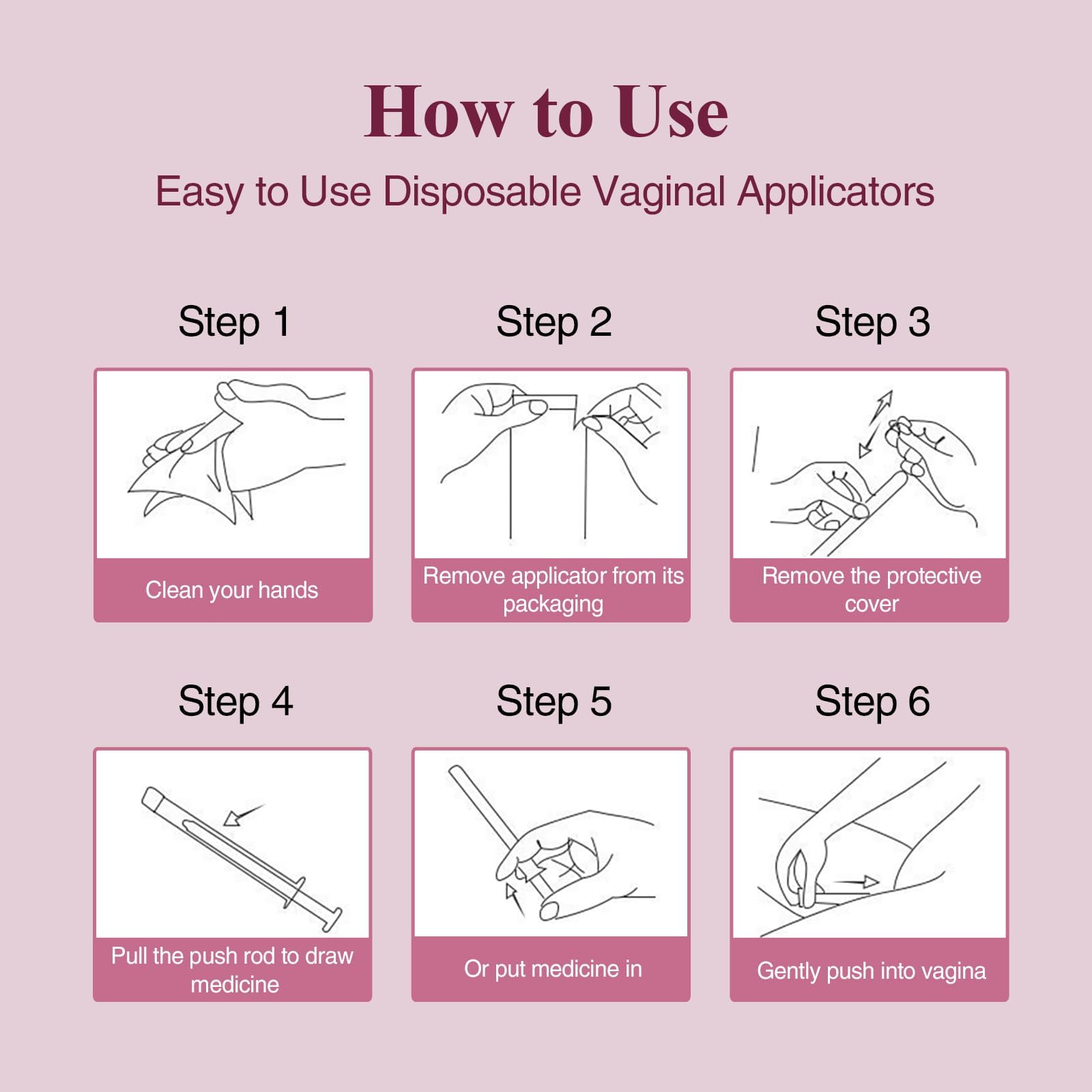 40 Packs Disposable Vaginial Suppository Applicators - Fits Lubricants, Creams and Most OTC Gels, Individually Wrapped Feminine Care Applicator with Dosage Markings