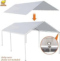 Vista 2 de Strong Camel Cubierta de toldo de repuesto para cochera de 10 x 20 pies para tienda de campaña, cubierta de refugio de garaje con bolas elásticas