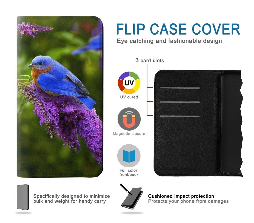 RW1565 Bluebird of Happiness Blue Bird PU Leather Flip Case Cover