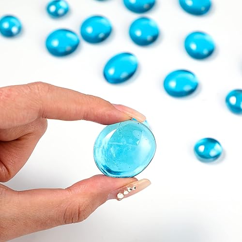 Miniatura 3 de Honeydak 300 unidades de canicas de vidrio plano para jarrones, gemas decorativas a granel, piedras de vidrio para acuario, cuentas de canicas de
