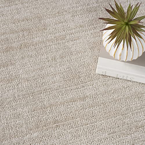 Nourison Home Nourison Essentials Ivory Beige 6' x 9' Oval Area Rug - Easy Clean, Non Shedding, Bed Room, Living Room, Dining Room, Kitchen (6' x 9' Oval)
