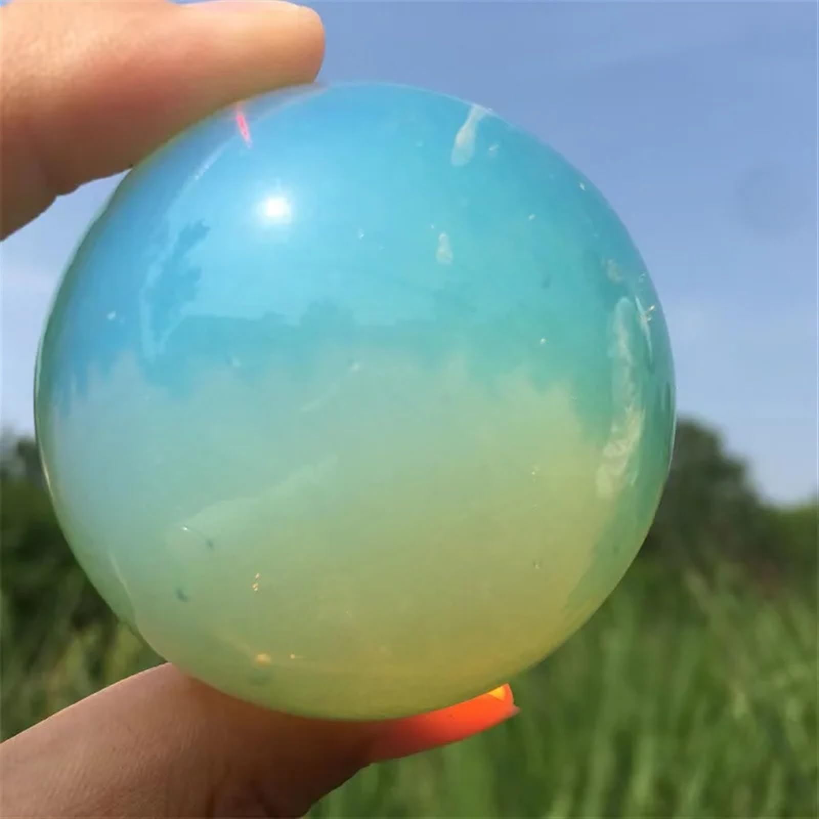 FOPURE Stone Opal Ball Quartz Crystal Office Gift Home Decor(40mm)