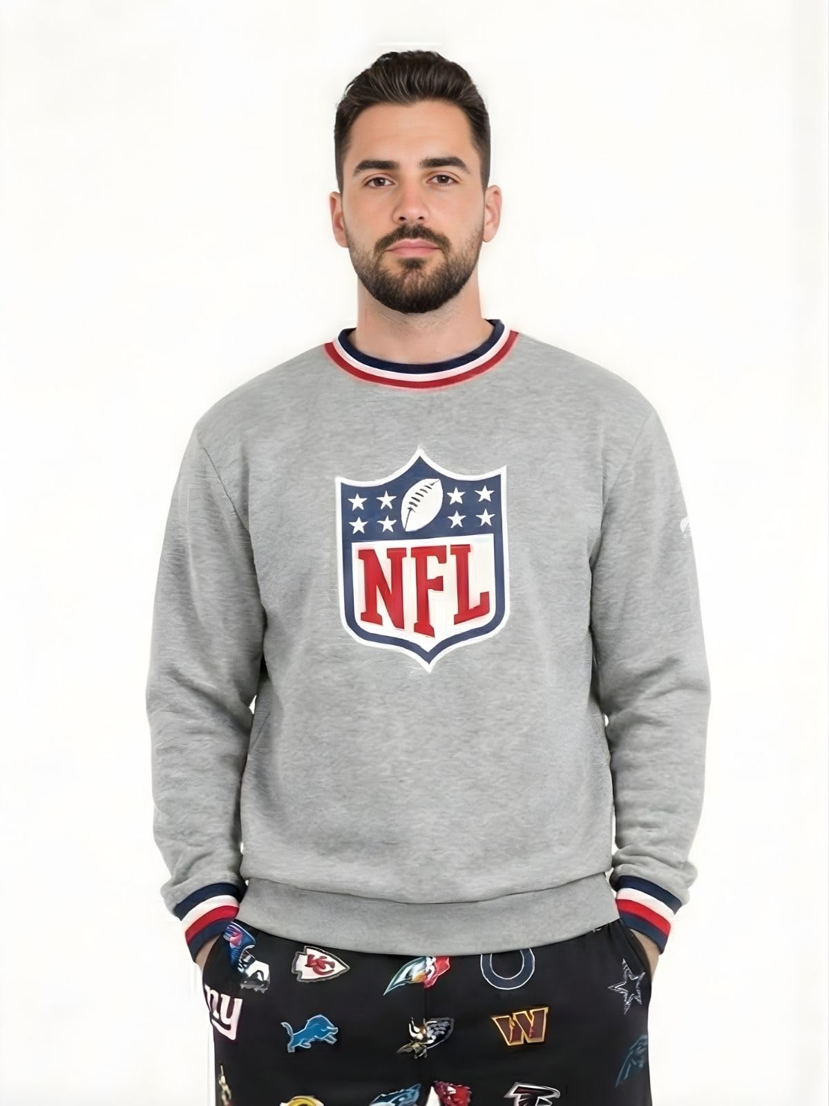 OOSC Herren NFL Shield - Grey Sweatshirt, Grau, XL-3XL EU