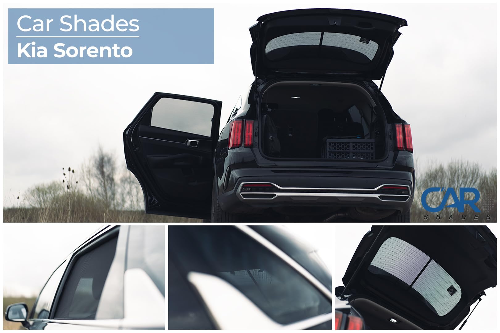 CAR SHADES Juego Compatible con Kia Sorento 5-Puertas 2020- (6-Partes) cortinillas Parasol a Medida