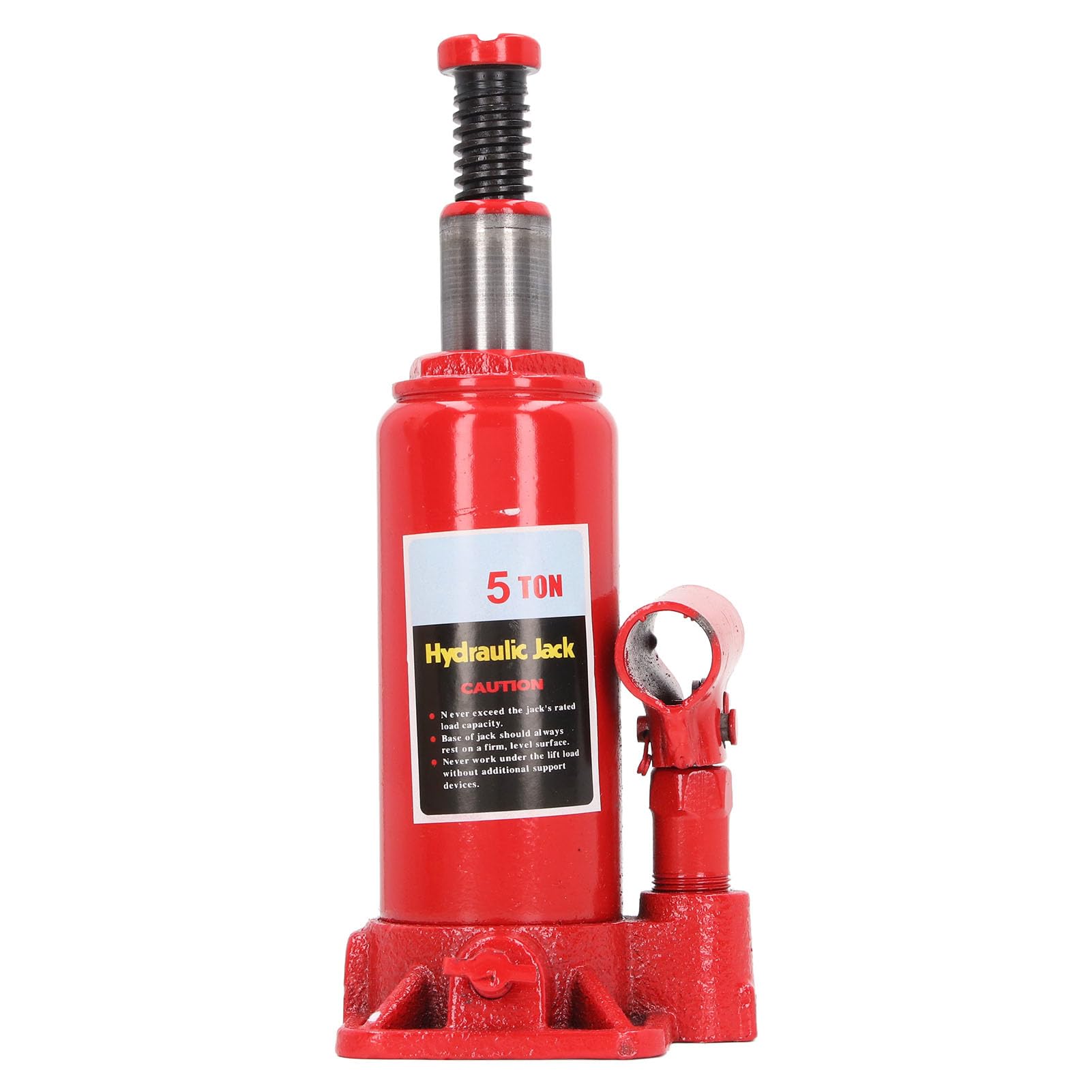 Ejoyous Podnośnik Butelkowy Stalowy Hydrauliczny Podnośnik Samochodowy 5T Pionowy, Obsługiwany Ręcznie z Zaworem Obejściowym Bezpieczeństwa Polerowany Cylinder Ząbkowane Siodło do Użytku w Warsztacie