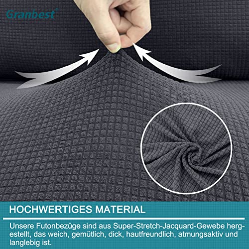 Granbest wasserdichte Armlose Futon Abdeckung, Hoher Stretch Futon Schutz für Faltendes Schlafsofa Anti-Rutsch Sofabezug ohne Armlehne (Grau)