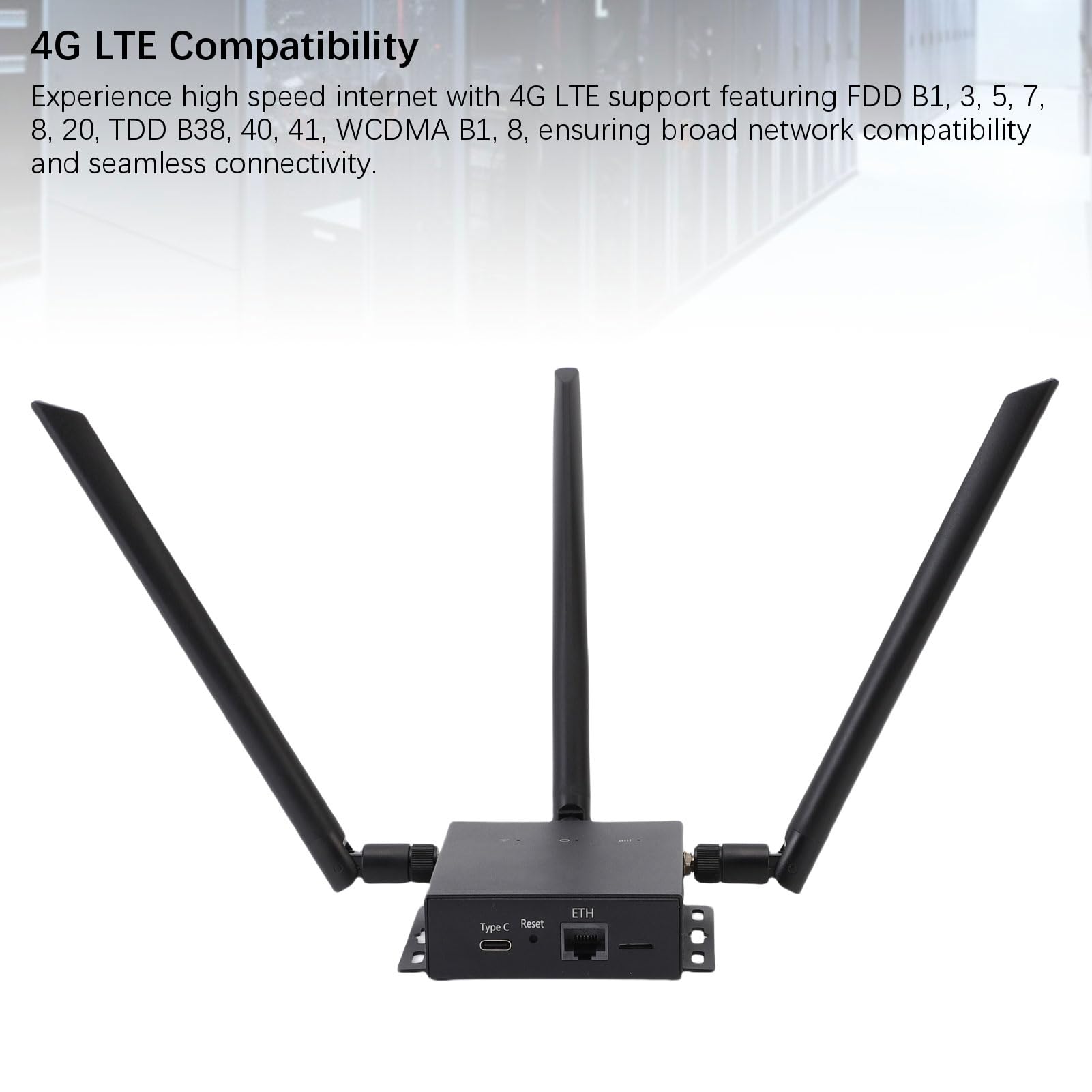 ASHATA Bezprzewodowy Router 4G LTE z Gniazdem Karty SIM, Bezprzewodowy Mobilny Hotspot Wi-Fi CPE 300 Mb/s z 3 Antenami Wersja Europejska Obsługa do 32 urządzeń dla Pojazdów Ciężarowych