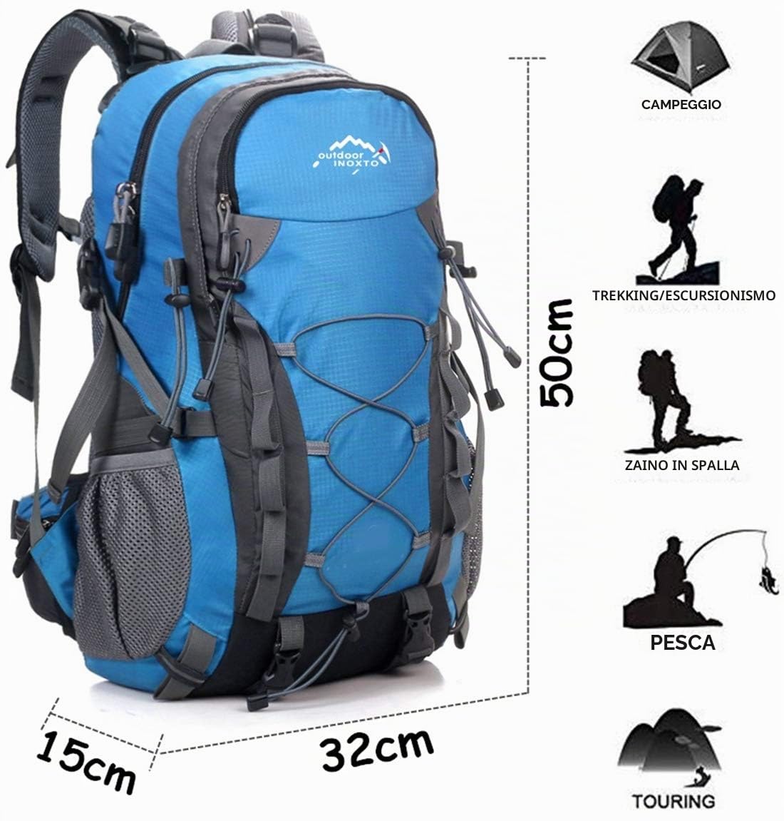 Meisohua Zaino da Trekking Outdoor Donna e Uomo con Protezione Impermeabile per Alpinismo Arrampicata Equitazione ad Alta capacità Borsa da Viaggio,Multifunzione, 40 Litri