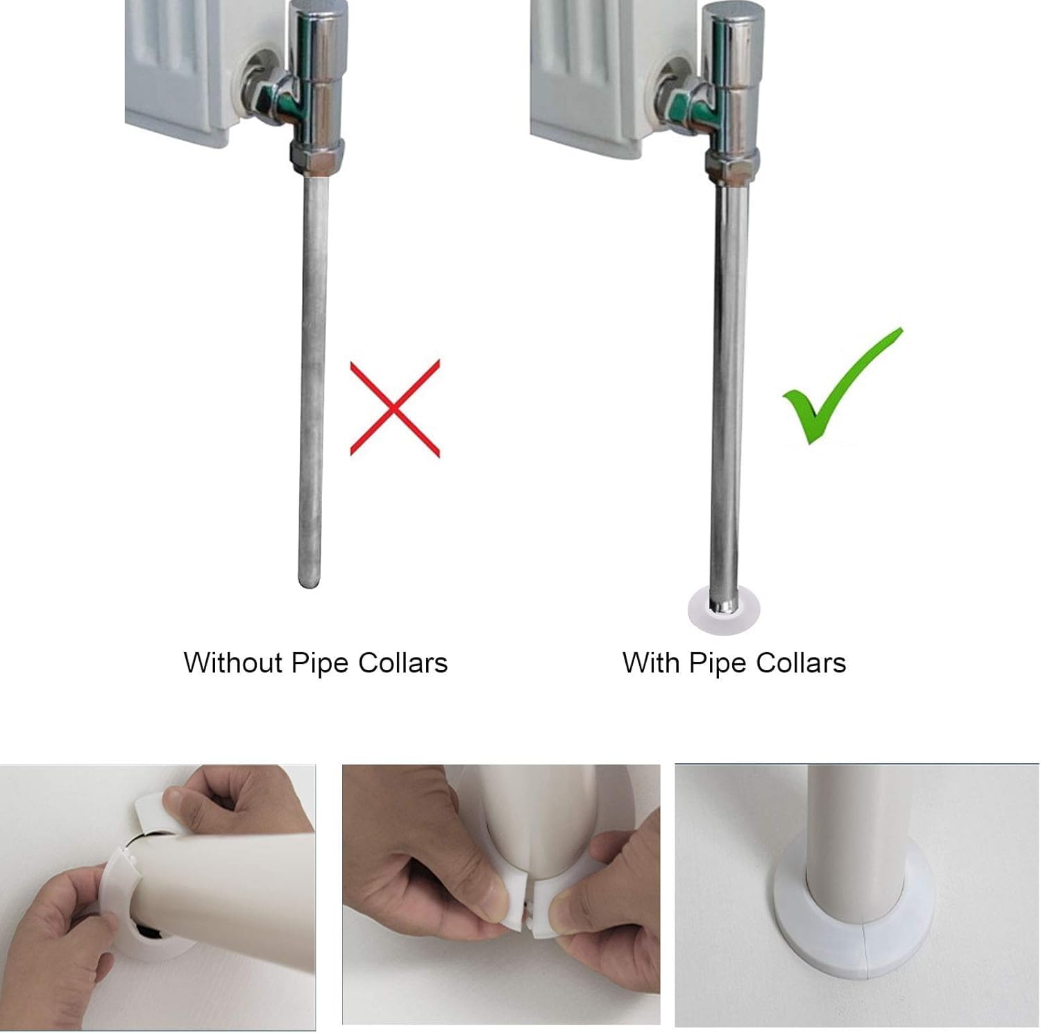 20pz Rosette per Termosifoni Copertura per Tubi Copertura in plastica per Tubi da 16 mm Diametro Copri Tubi Termosifoni Pipe Collar in Plastica per Radiatori Morsetti Domestico