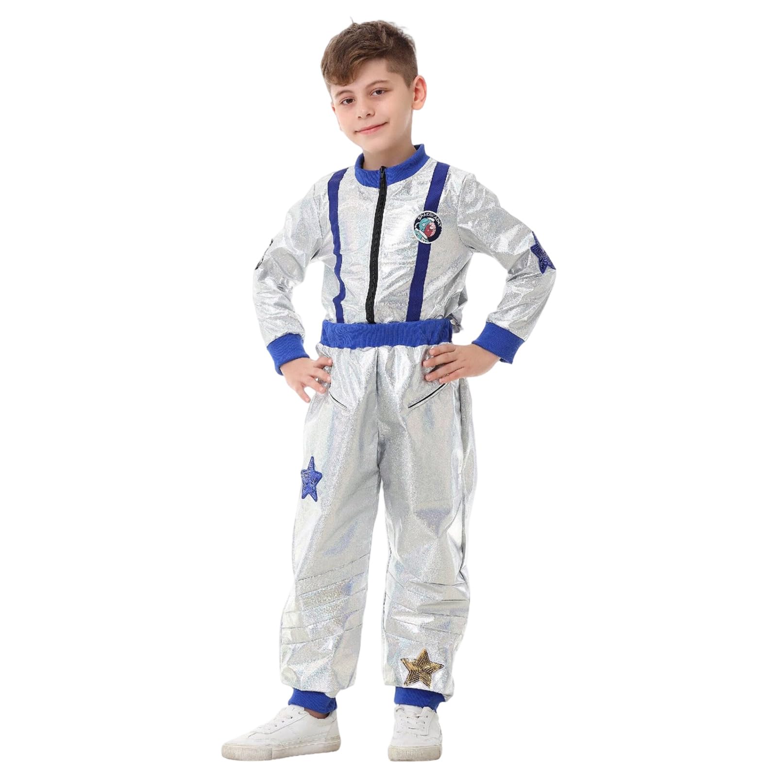 Halloween Kostüm Kinder Astronautenkostüm Jumpsuit Einteiler Raumanzug