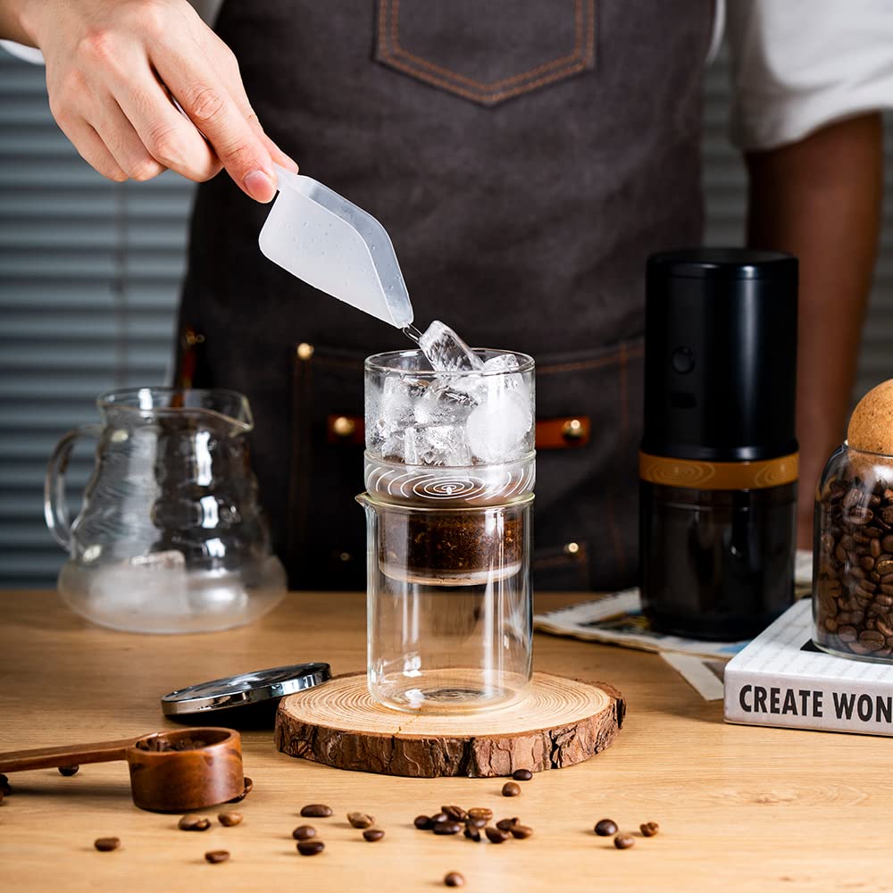 i Cafilas 2-in-1 Cold Brew Dripper Cold Brew Coffee Maker,Eis Tropf-Kaffeezubereiter 300ml - Kaffeebereiter für kaltgebrühten Kaffee und Tee, Kaffeemaschine für Kaltextraktion