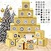 Adventskalender zum Befüllen Boxen, 24 Adventskalender zum Befüllen, Adventskalender Geschenkbox aus Kraftpapier mit Nummernaufklebern, 24 DIY Adventskalender Kisten Set Schachteln zum Befüllen (Gold)