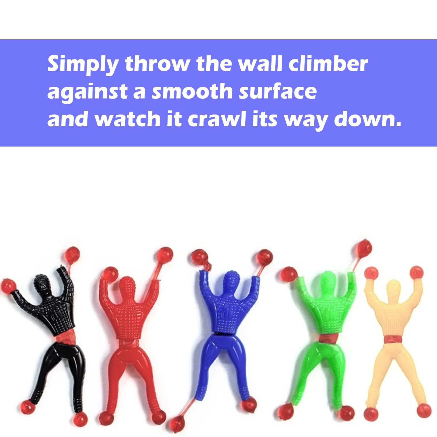 S & S PRODUCTS 20× Sticky Wall Crawler Men Toys, Multicolour Climbing Figures for Windows & Glass - Image 4