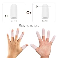 Vista 4 de Frienda 30 piezas de protector de dedos de gel, fundas de silicona para soporte de gatillo de agrietamiento de dedos (blanco)
