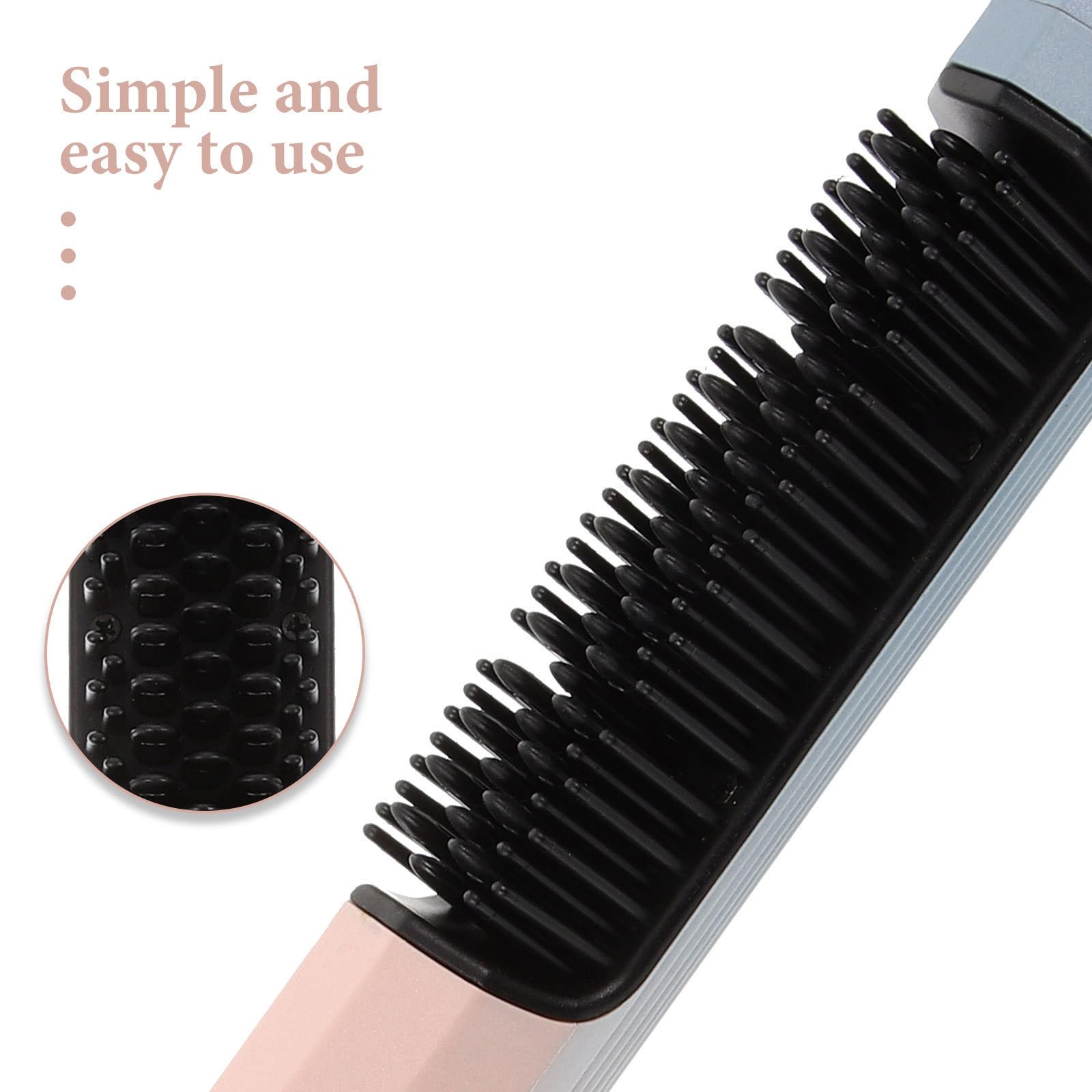 Gatuida Cepillo Alisador de Pelo Inalámbrico Carga USB Tipo-c, Ligero y Portátil para Cabello Grueso y Fino, Adecuado para Viajes y Festivales