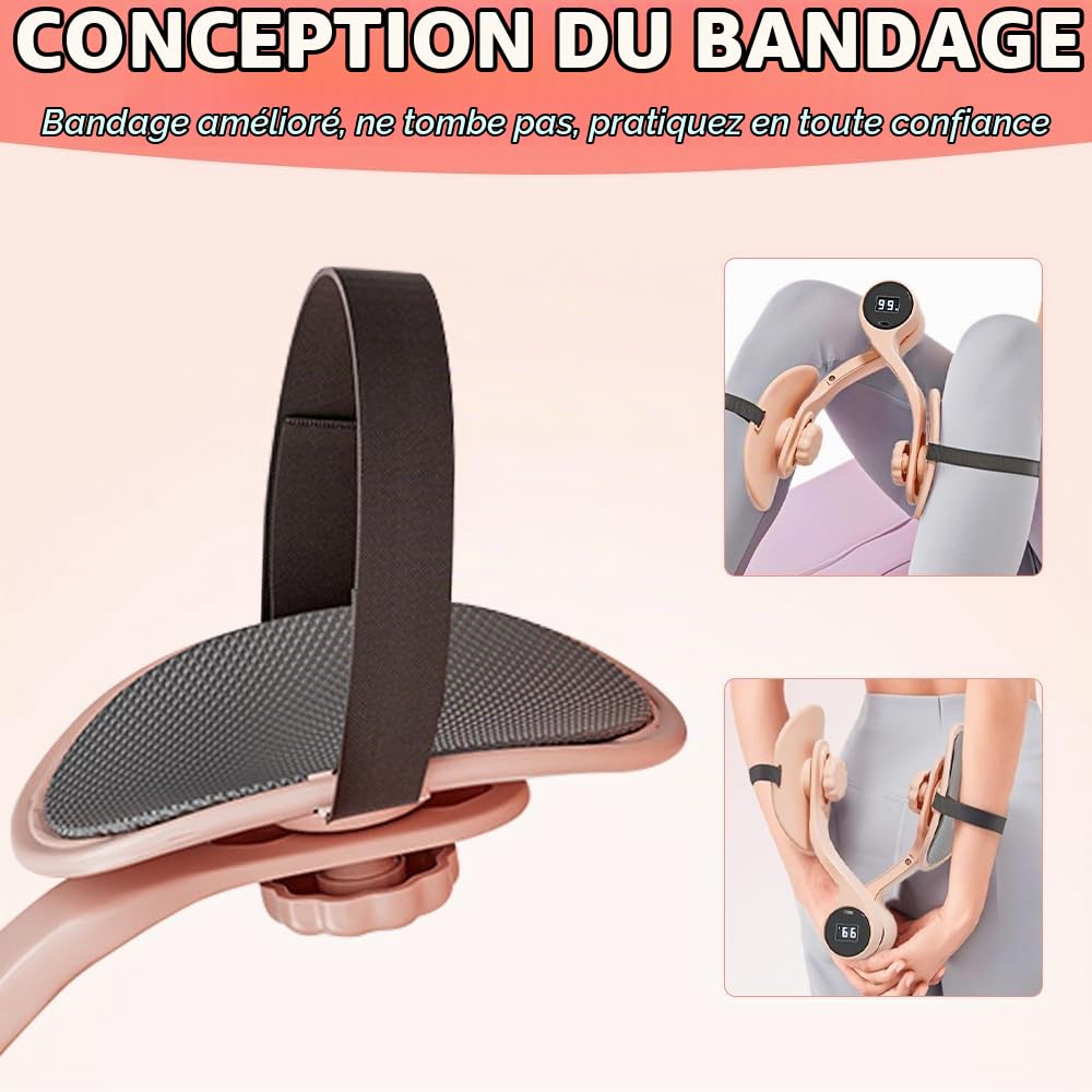Entraîneur de Muscle Pelvien, Hip Trainer Exerciseur, Entraîneur de Cuisse avec Compteur & Réglage, Entraîneur de Hanches, Entraîneur du Périnée, Récupération Post-Partum(Purple)