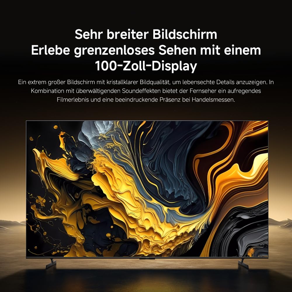 XIAOMI TV MAX 100 Zoll (254 cm) QLED 4K UHD Smart TV, Dolby Atmos & Vision – Ansicht 3