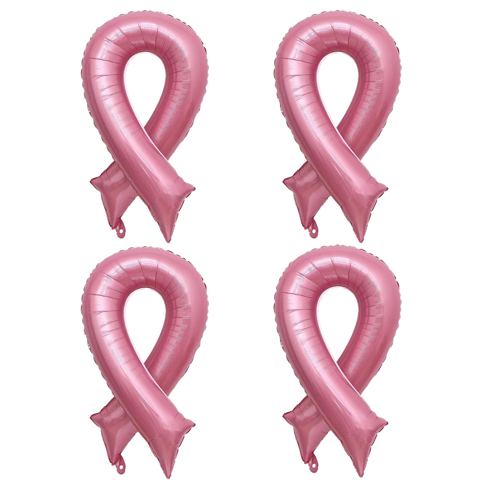 Voopurbic 4 Pack Breast Cancer Awareness Pink Ribbon Balloons, 42 * 28 Inches Jumbo Foil Balloons For Breast Cancer Awareness Party Decor