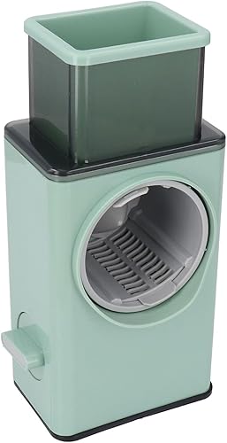 Miniatura 7 de Triturador giratorio de verduras para cocina, picador de verduras con asa, rallador de cocina con 3 cuchillas de tambor, triturador de queso de