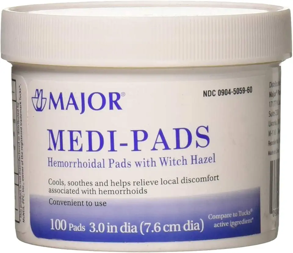 Medi-Pads Maximum Strength With Witch Hazel Hemorrhoidal Hygienic Cleansing Pads 100 Ct *Compare to the same active ingredient in Tucks Pads & Save!* by Tucks Medicated Pads