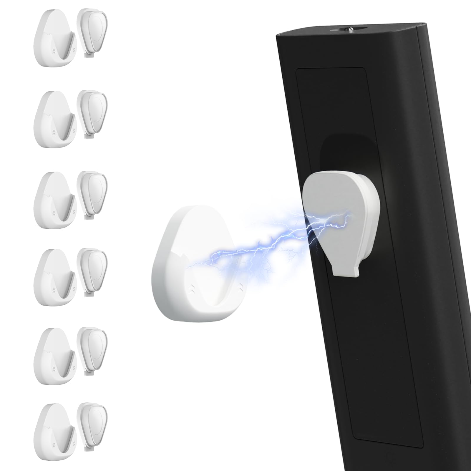 JUMEIHUI6 Pack Magnetic Remote Control Holder Wall Mount,Convenient and Stylish TV Remote Organizer for Home Office School Supply Storage,No Drilling, Strong Magnet (White)