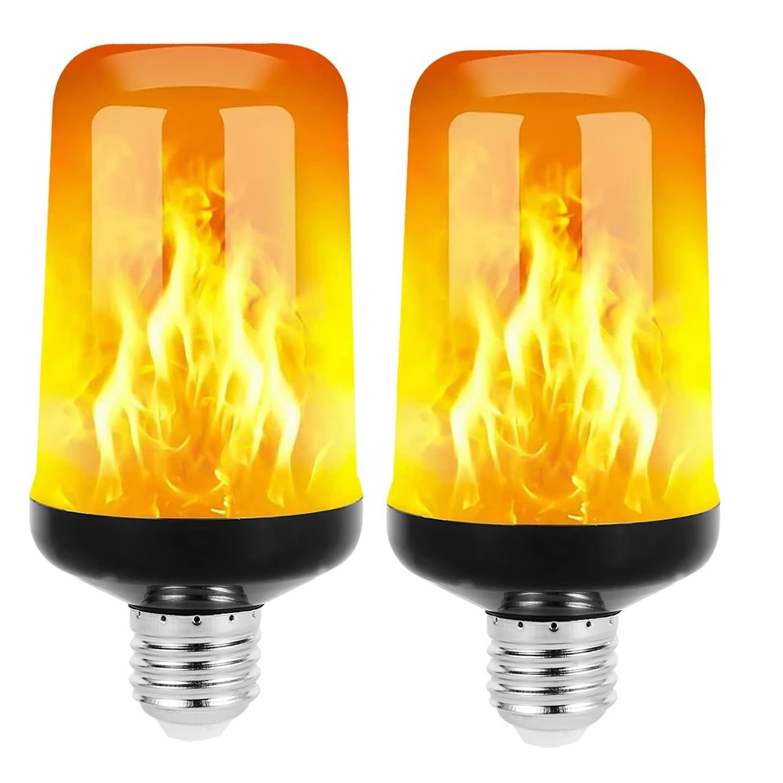 LED Flame Light Bulb, Flame Effect Light Bulb, 4 Lighting Modes LED Outdoor Light 5W E27 Flame Bulb Party Bulb Lights for Christmas Halloween Party Dancing Garden Decorative Lighting (2 pcs)