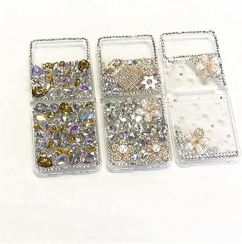 Miniatura 4 de Funda para Galaxy Z Flip 4, Galaxy Z Flip 4 5G, 3D hecha a mano con piedras brillantes y diamantes brillantes para Samsung Galaxy Z Flip 4 5G (2022)