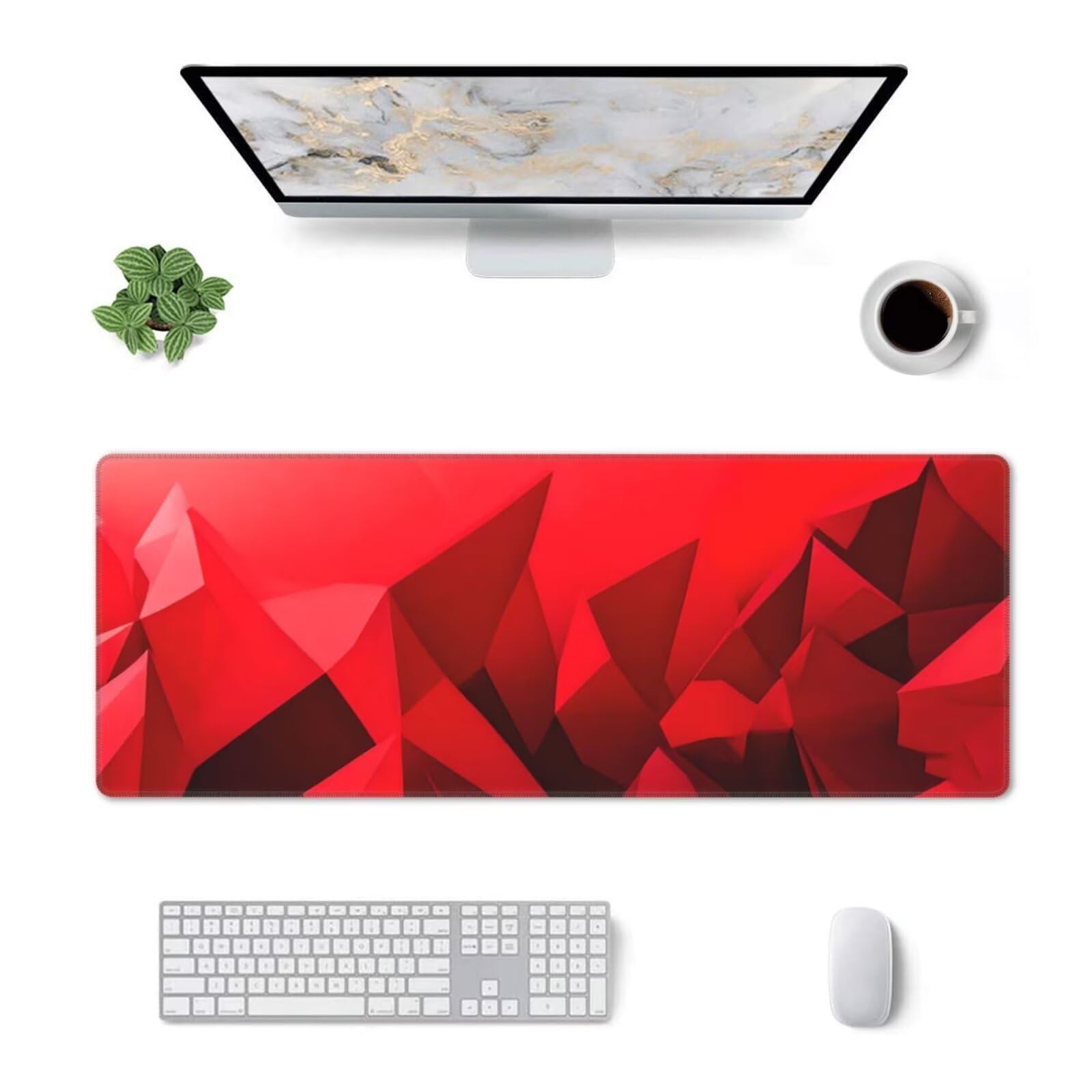 Tappetino Mouse, Tappetino Mouse Gaming Grande XXL 1500x800x3mm Tappetino Scrivania Mouse Pad, Base in Gomma Antiscivolo, Bordi Cuciti,Lavabile, Mousepad per Ufficio e Gaming (rosso) R-288