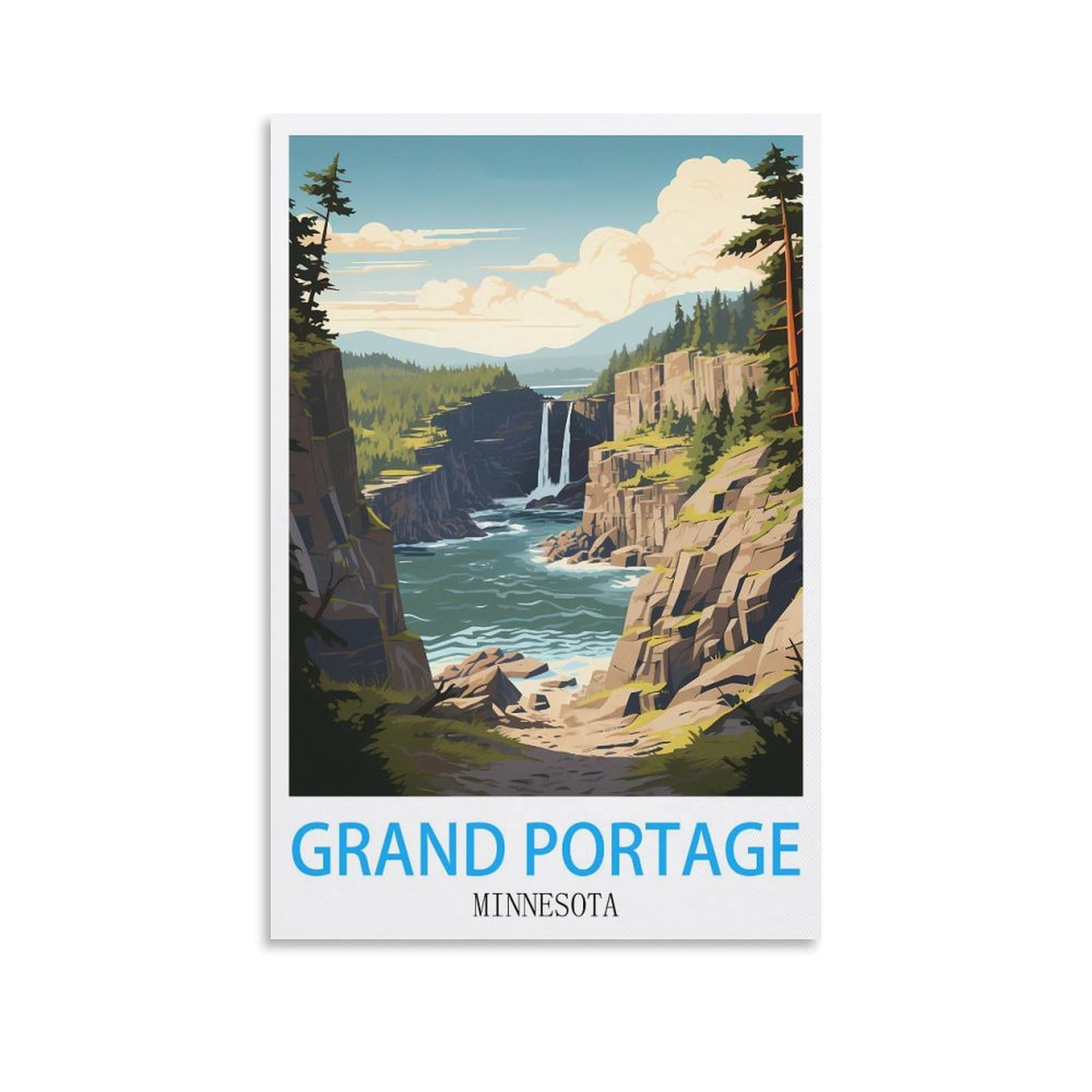 Vintage Metal Tin Sign,Grand Portage Minnesota,Vintage Tin Sign Metal Retro Art Wall Poster for Home Club Garden Decor 15x30cm