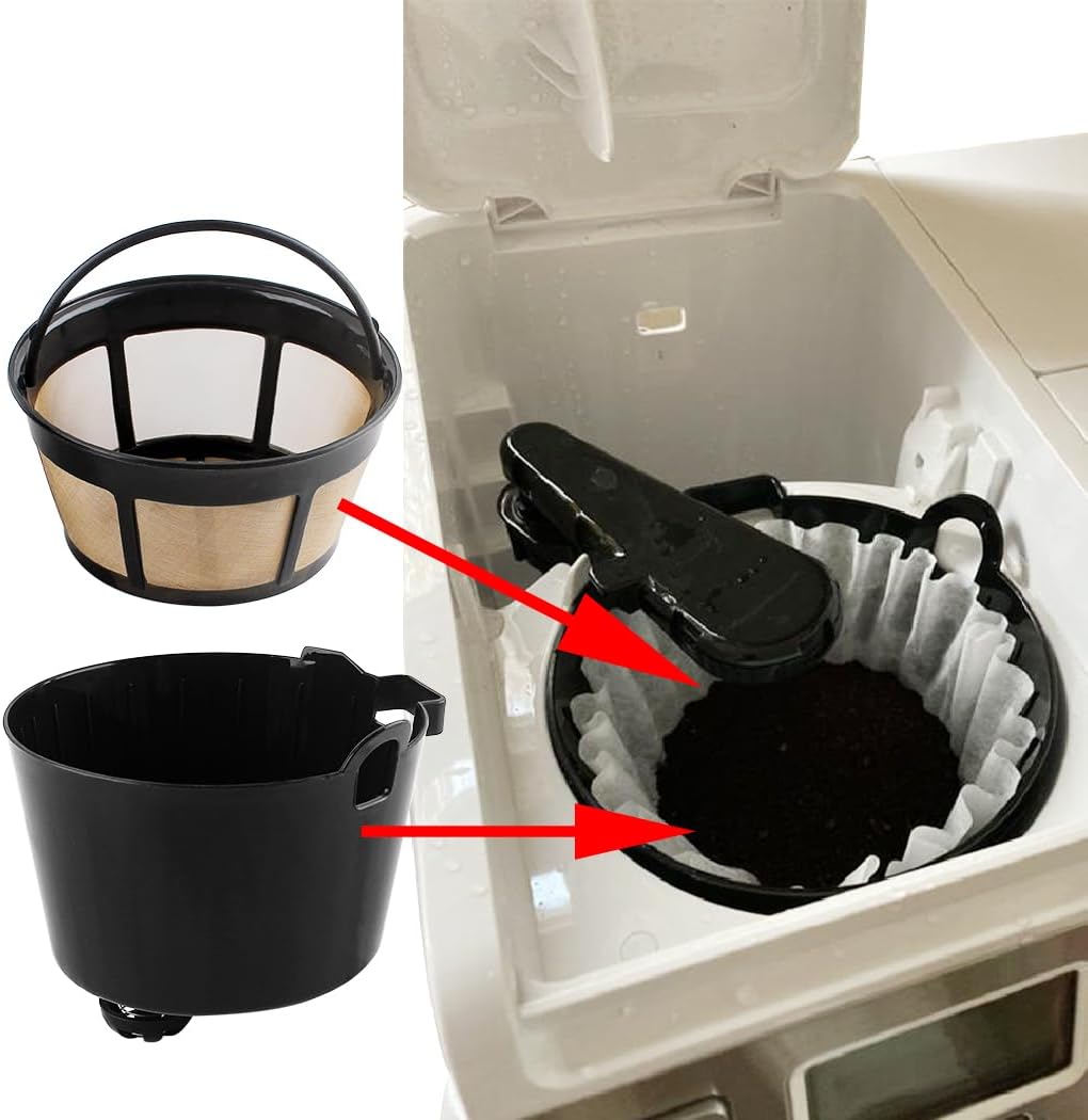 Anbige Replacement Parts Brew Basket with Permanent Gold-Tone Filter,Compatible with Hamilton Beach Coffee Maker 49911