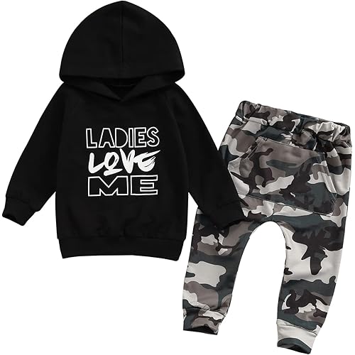 Toddler Baby Boys Long Sleeve Outfit Hoodie Sweatshirts & Pants Newborn Fall Sweatsuit Infant Winter Clothes Set