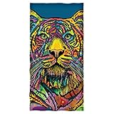 Dean Russo Rainbow Tiger Super Soft Plush Cotton Beach Bath Pool Towel
