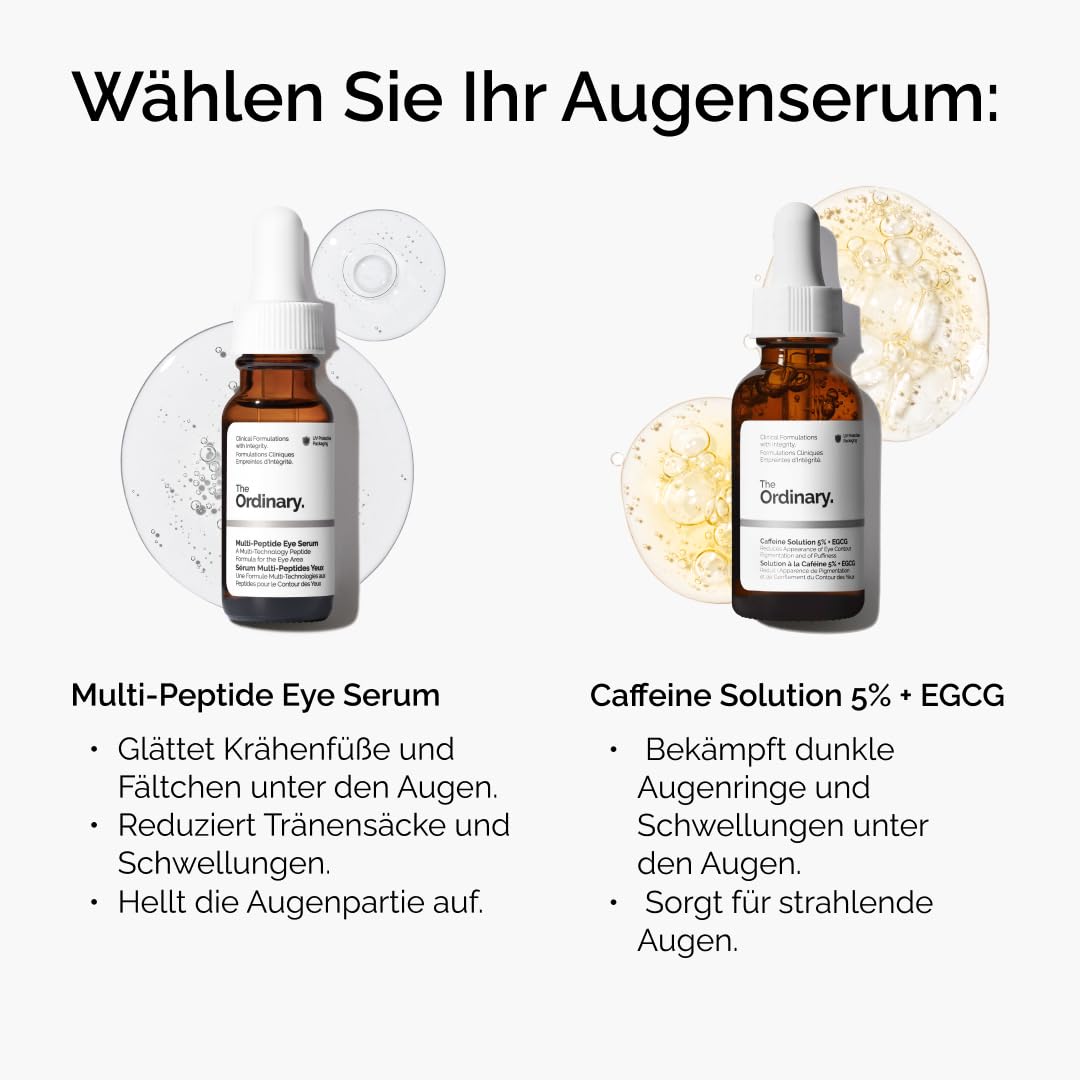 The Ordinary Multi-Peptide Eye Serum, Anti-Aging-Formel gegen Krähenfüße, Augenringe und Schwellungen, 15ml