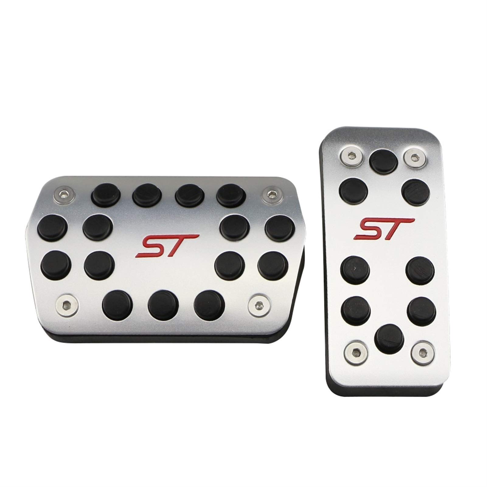 Pedali Auto,Pedaliera Auto Coperture Uso adatto per Pedali Automobilistici Inox Uso adatto per Ford Focus 2 3 4 MK2 MK3 MK4 KUGA ESCAUS RS ST 2005-2020 Frizione Gas Brake Pedal Set Pads(AT With Rest)