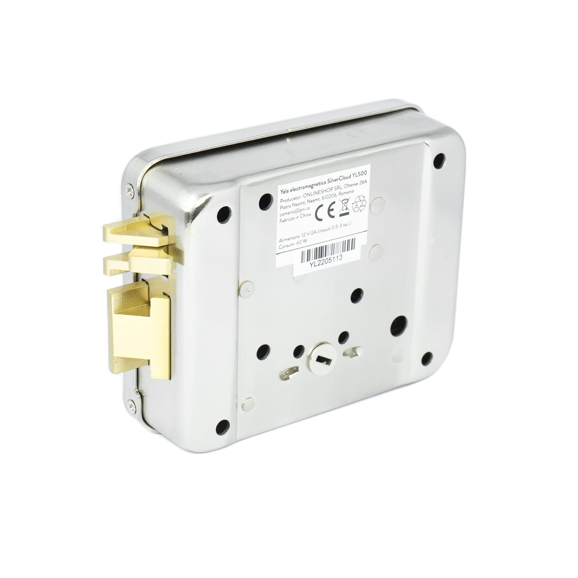Serratura Elettrica SilverCloud, YL500 mancino NC Fail-Secure, Nichel Satinato