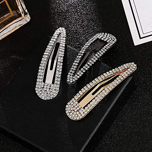 8 Pcs Crystal Hair Clips Fashion Rhinestone Hair Barrettes Water Drop Hairpins Headwear Fashion Hair Accessories Crystal Metal Hair Clips For Women Girls (3.9 Inch, Multi-Colored) #TOP3