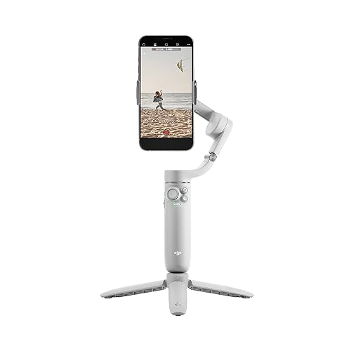 DJI OM 5 Smartphone Gimbal Stabilizer, 3-Axis Phone Gimbal, Built-In Extension Rod, Portable and Foldable, Android and iPhone Gimbal with ShotGuides, Vlogging Stabilizer, YouTube TikTok Video, Gray - Athens Gray