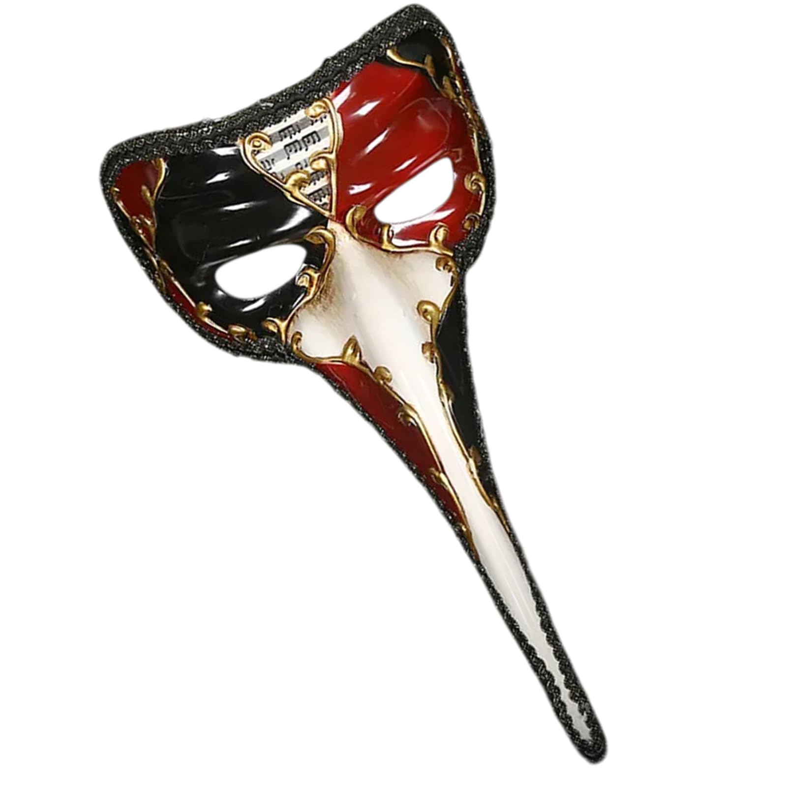 Ruarby Unisex Red International Plagues Doctor Long Nose Scary Halloween Mardi Gras Masqurade Venatian Party Venetians