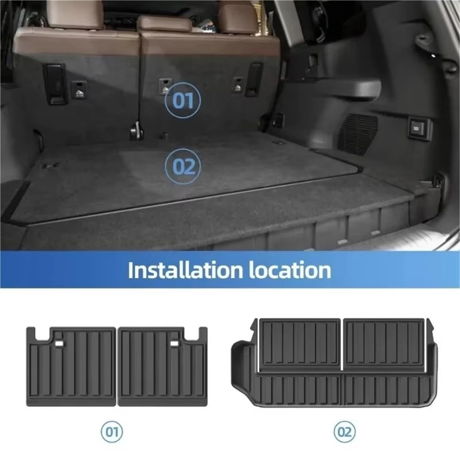 maty samochodowe Do Toyota maty podłogowej Bagażnik w kolorze czarnym | Do Toyota 2024 Do Land Cruiser Prado LC250 7-miejscowe dopasowanie paliwa Prawy ster(RHD 4PCS)