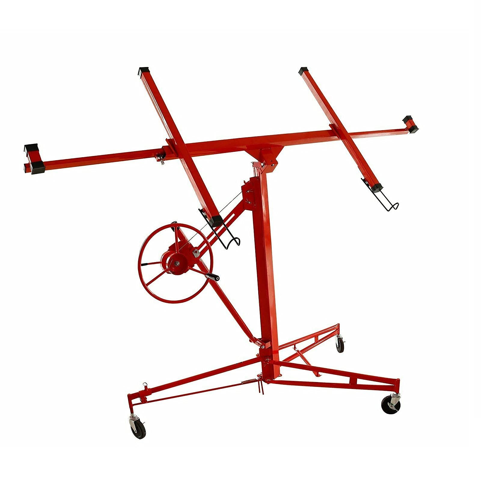 11FT Drywall Lifter Panel Hoist Dry Wall Rolling Caster Lifter