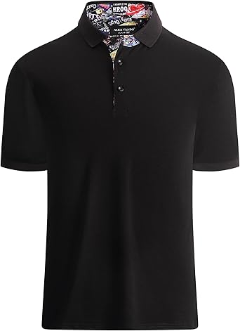 Alex Vando Mens Polo Shirts Short Sleeve Regular Fit Fashion Designed Shirt